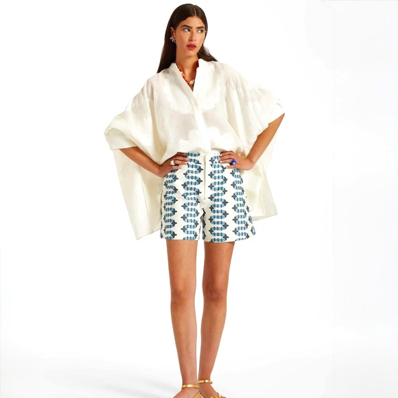 La DoubleJ High Waisted Cotton Stretch Big Butt Shorts In Scirocco Ivory Size S - Picture 4 of 11